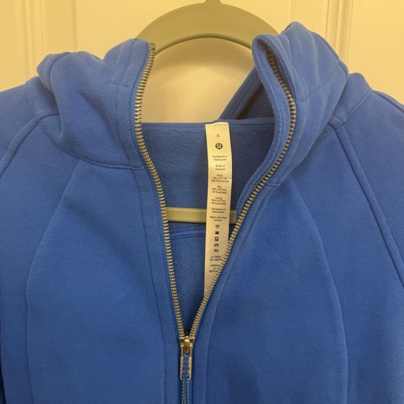 Lululemon Scuba Full Zip Cropped Hoodie Pipe Dream Blue size 6 - Picture 4 of 6